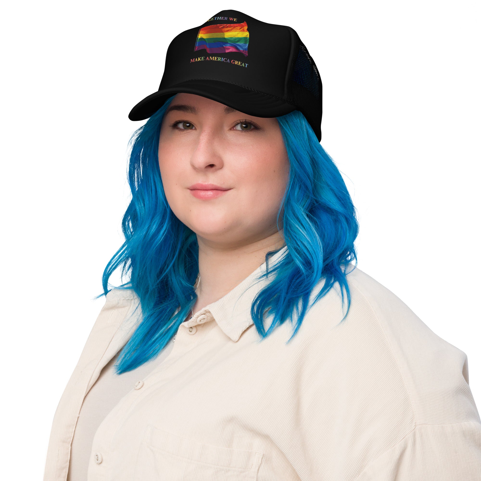 GBZ ★ Original Design Foam Trucker Hat Together We Make America Great