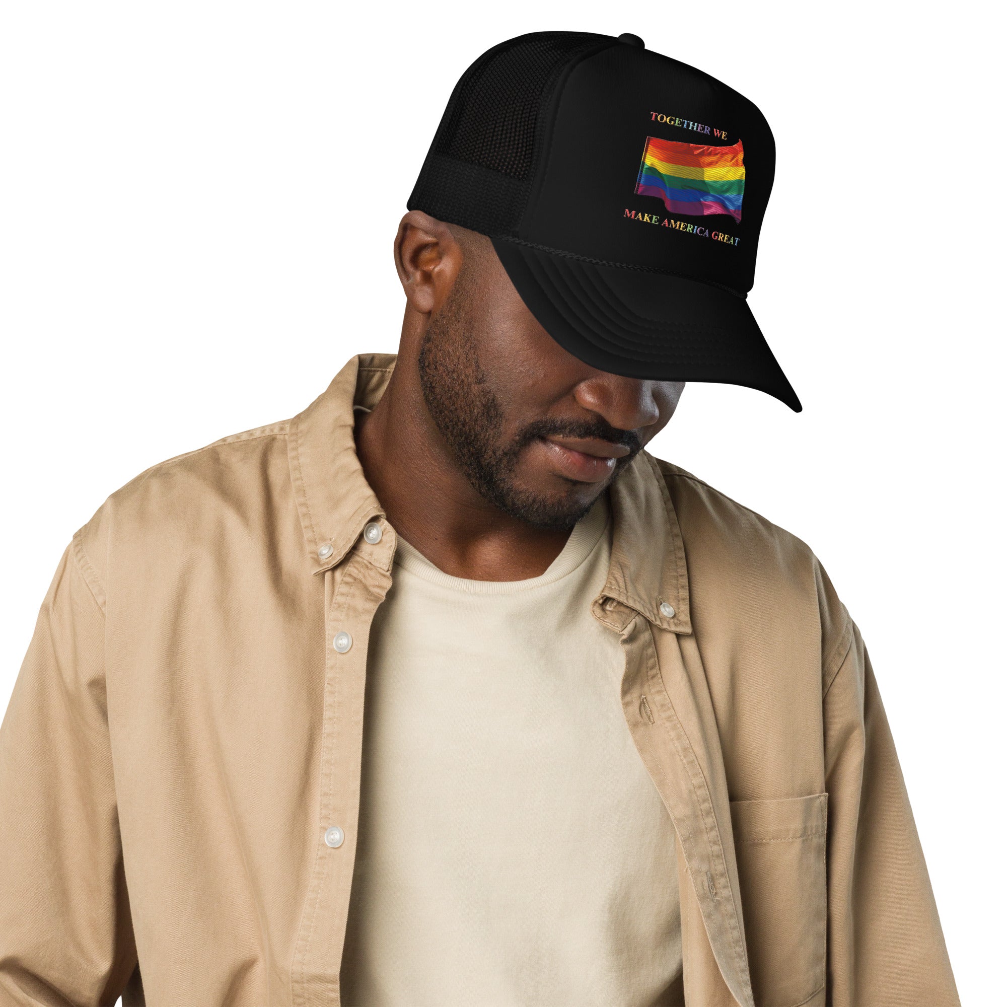 GBZ ★ Original Design Foam Trucker Hat Together We Make America Great