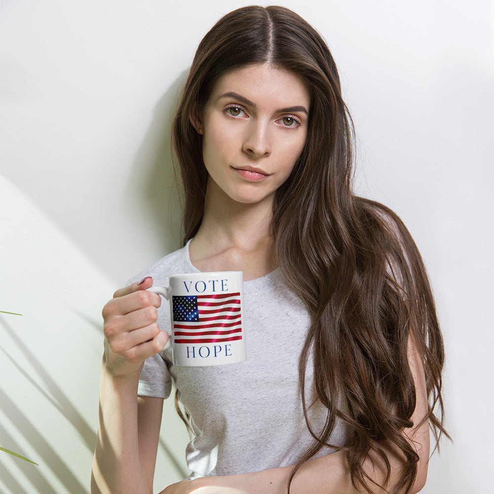 GBZ ★ Original Design White Glossy Mug Vote Hope