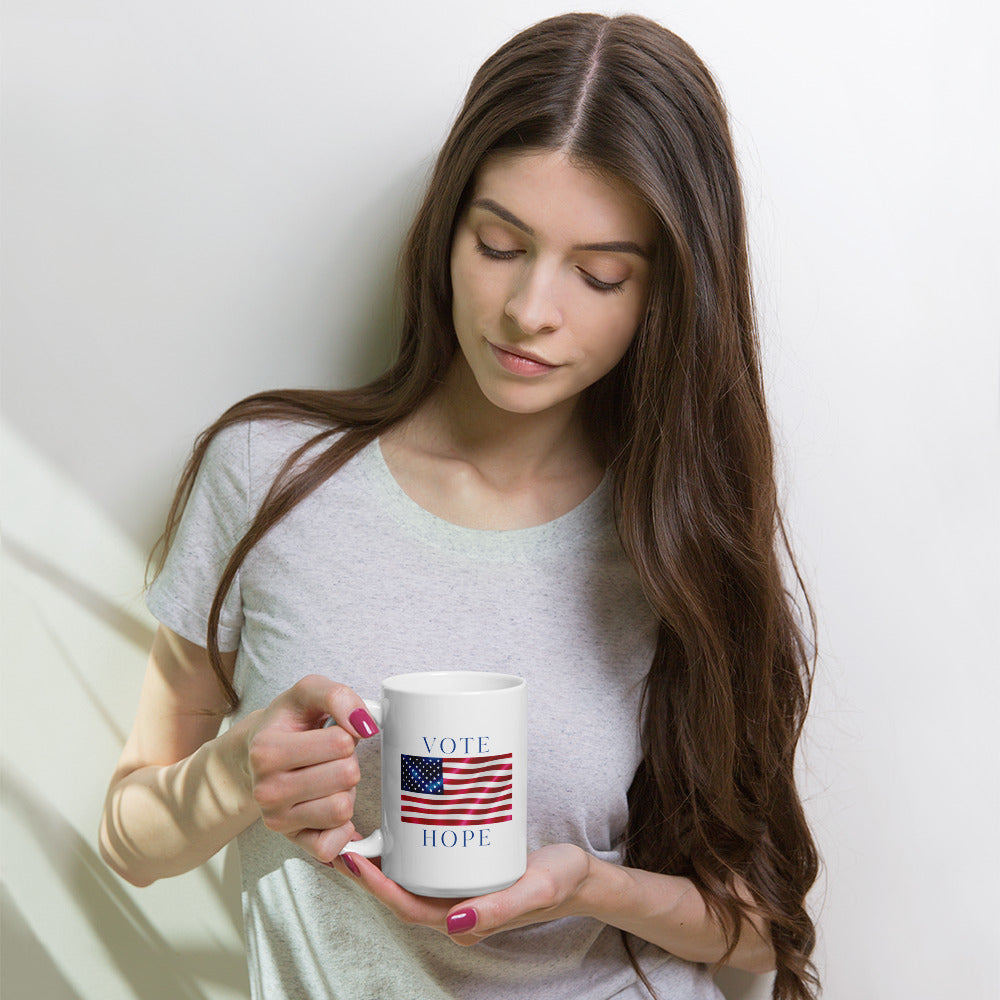 GBZ ★ Original Design White Glossy Mug Vote Hope