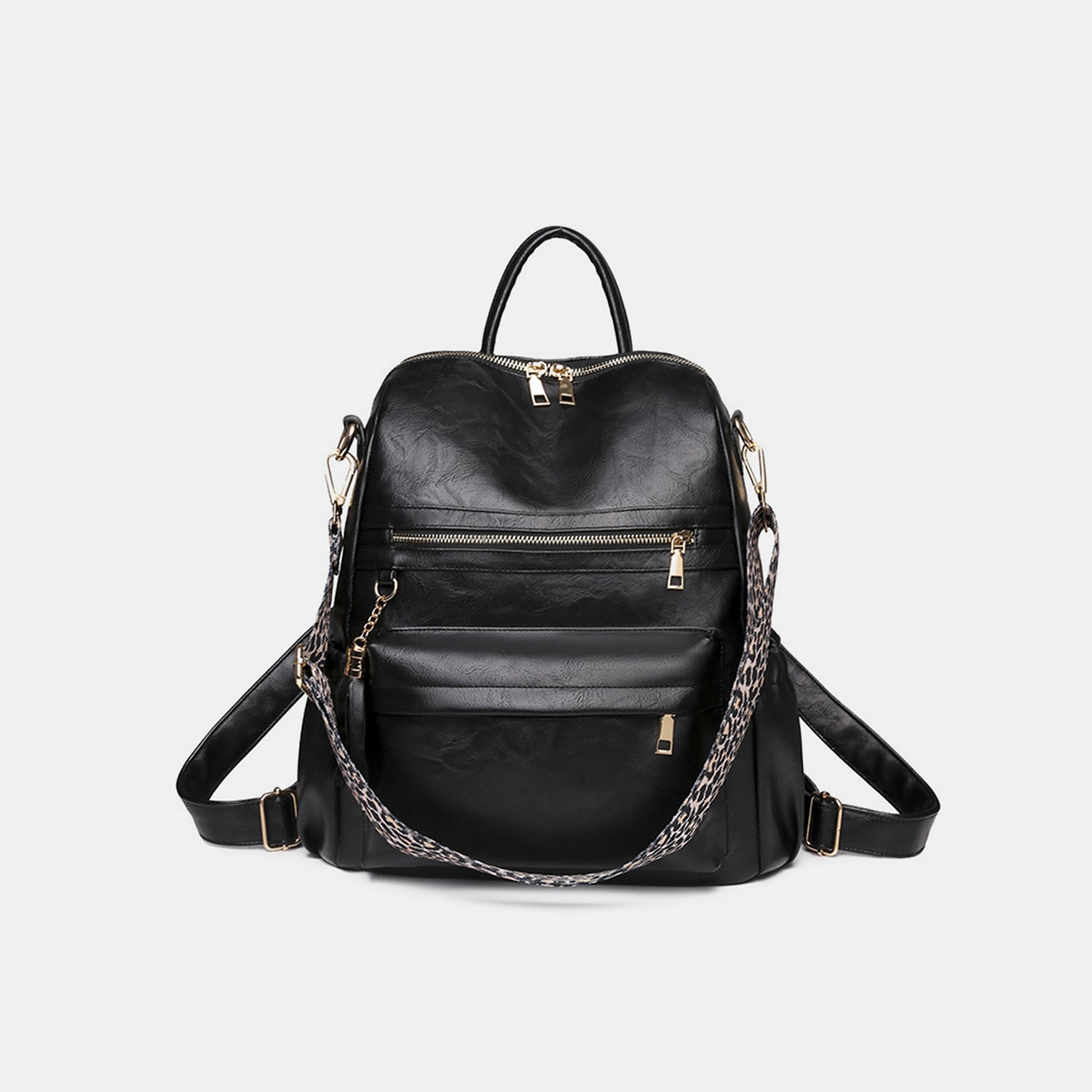 PU Leather Convertible Backpack