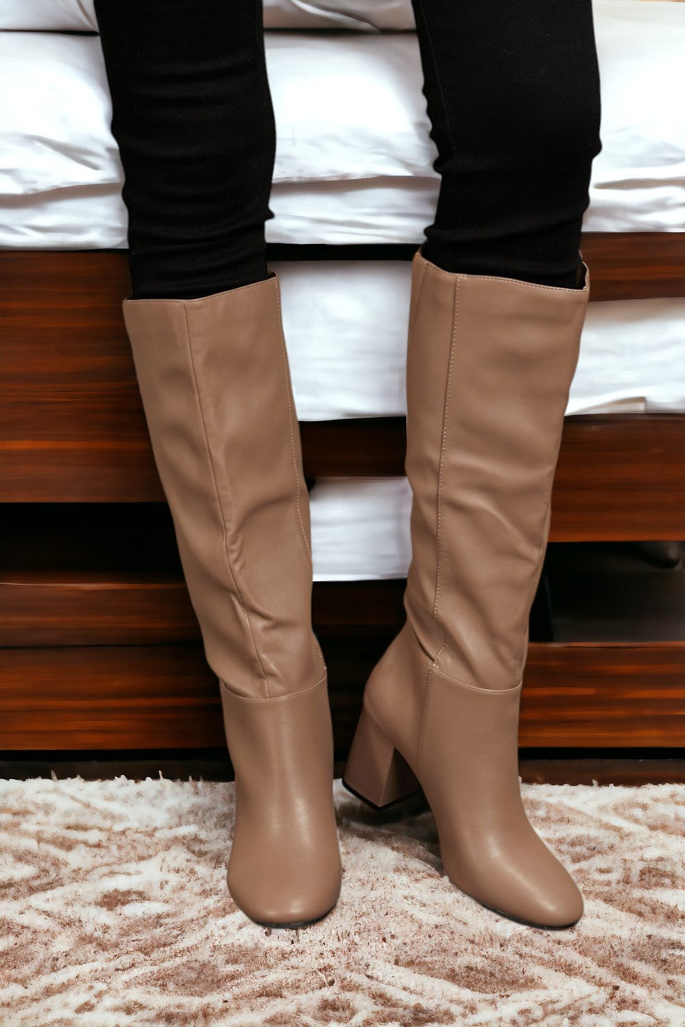 East Lion Corp Block Heel Knee High Boots