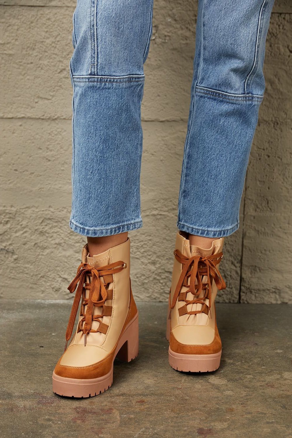 East Lion Corp Lace Up Lug Booties