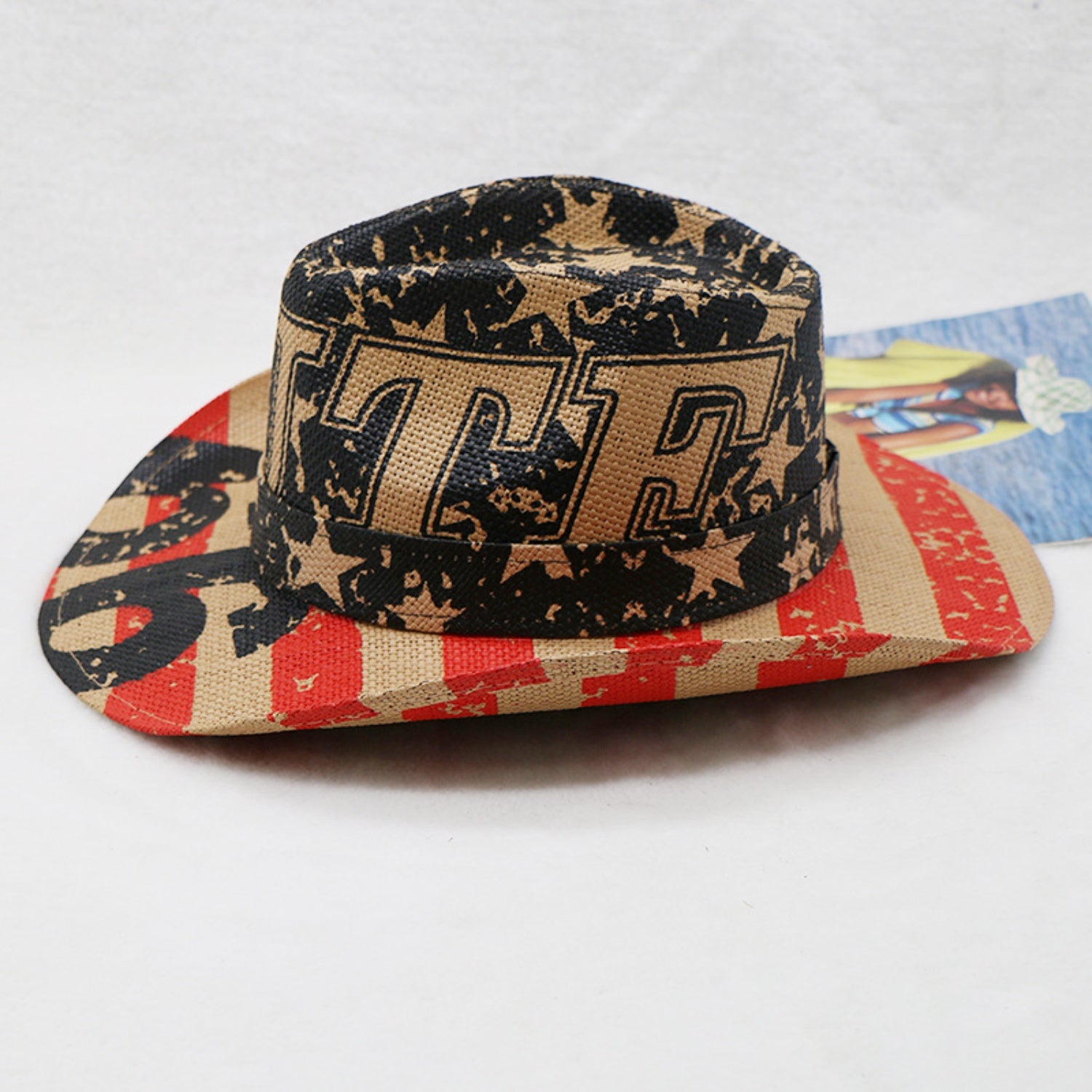 Printed Paper Cloth Wide Brim Hat