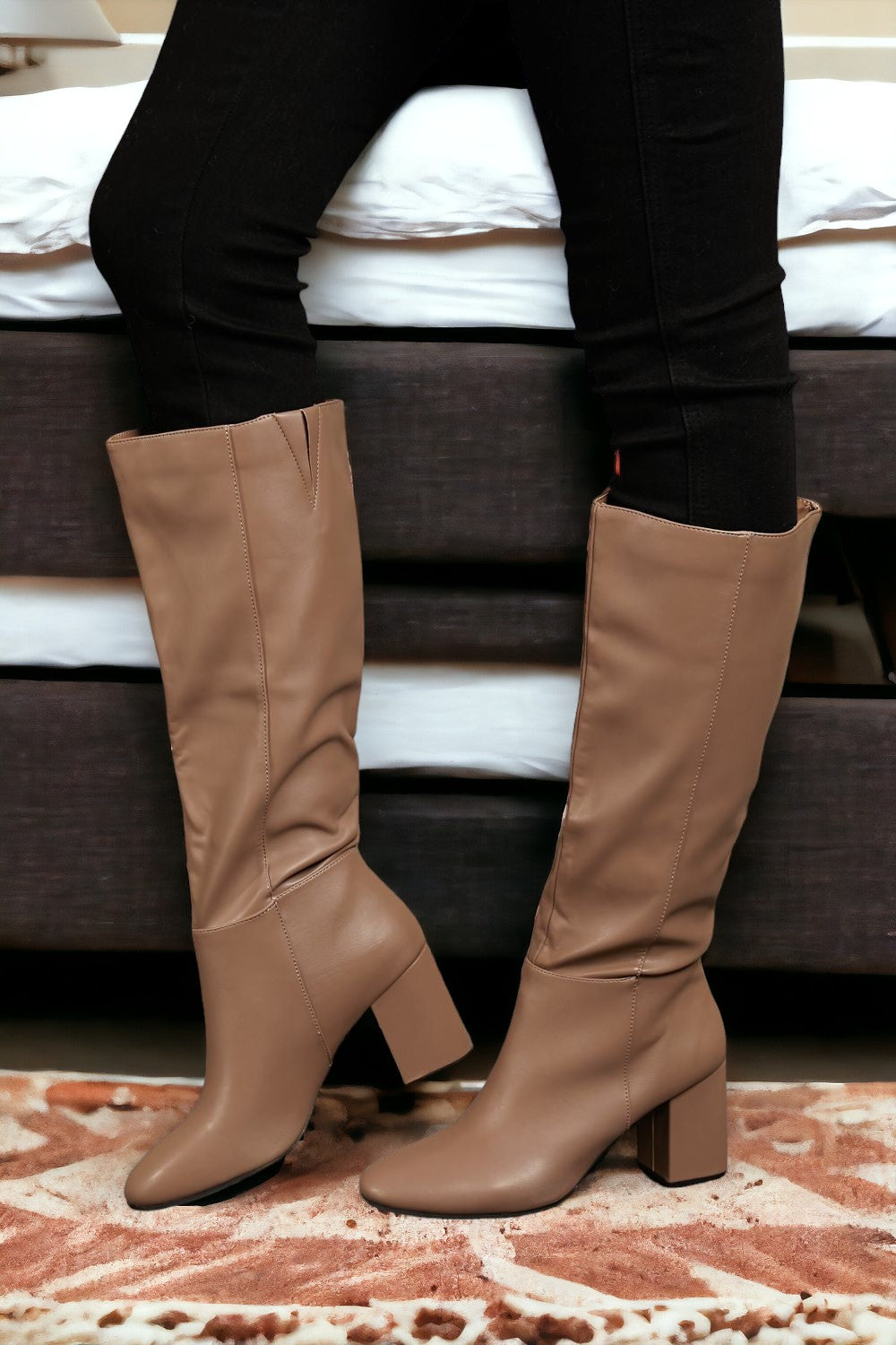 East Lion Corp Block Heel Knee High Boots