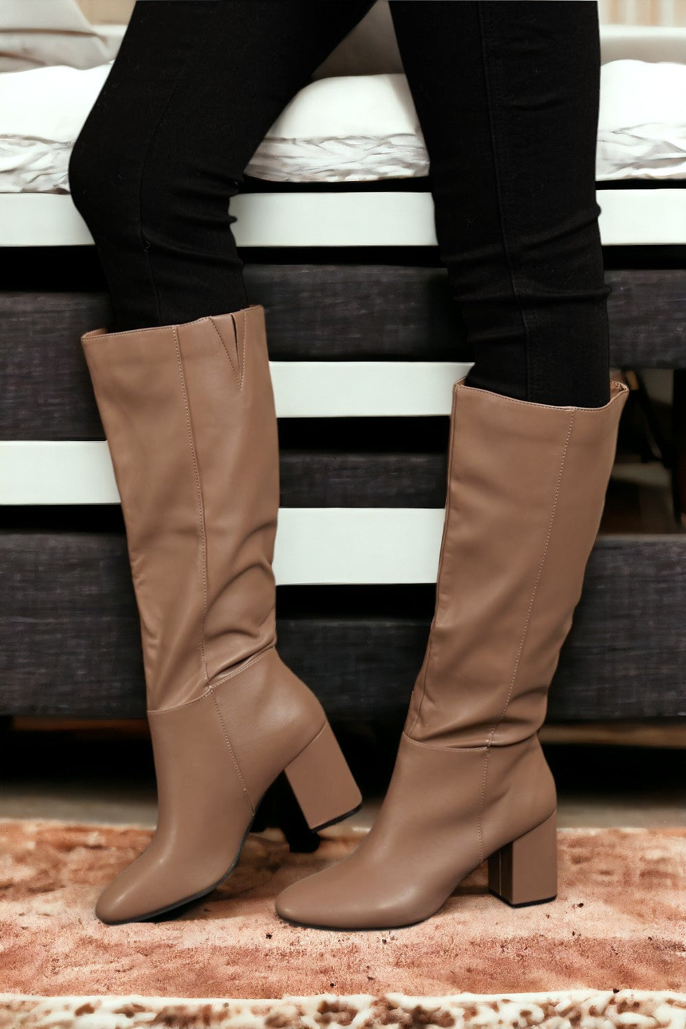 East Lion Corp Block Heel Knee High Boots